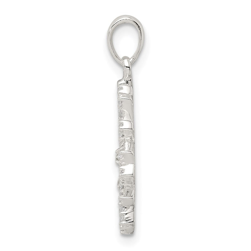 Sterling Silver Cz Snowflake Pendant