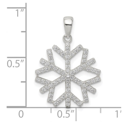 Sterling Silver Cz Snowflake Pendant
