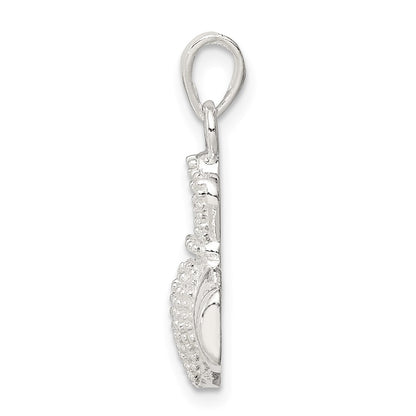 Sterling Silver Polished Claddagh Pendant