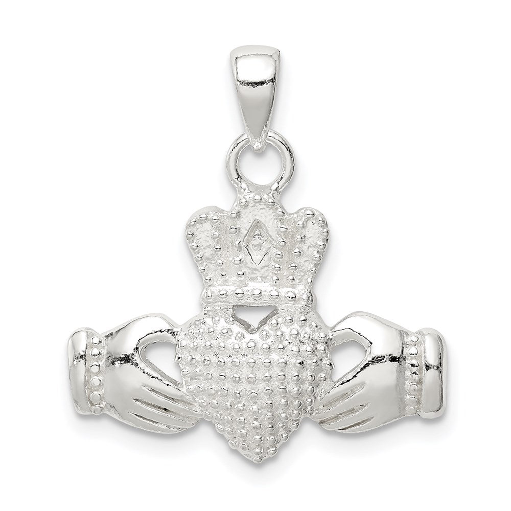 Sterling Silver Polished Claddagh Pendant
