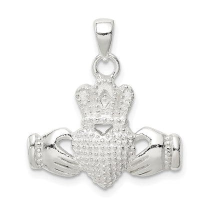 Sterling Silver Polished Claddagh Pendant
