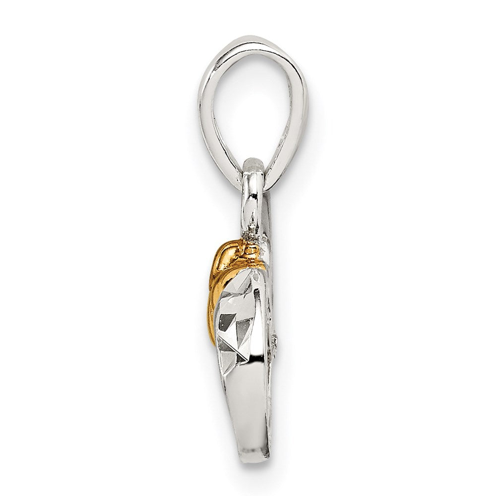 Sterling Silver & Gold Tone Claddagh D/C Infinity Pendant