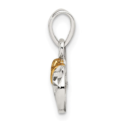 Sterling Silver & Gold Tone Claddagh D/C Infinity Pendant