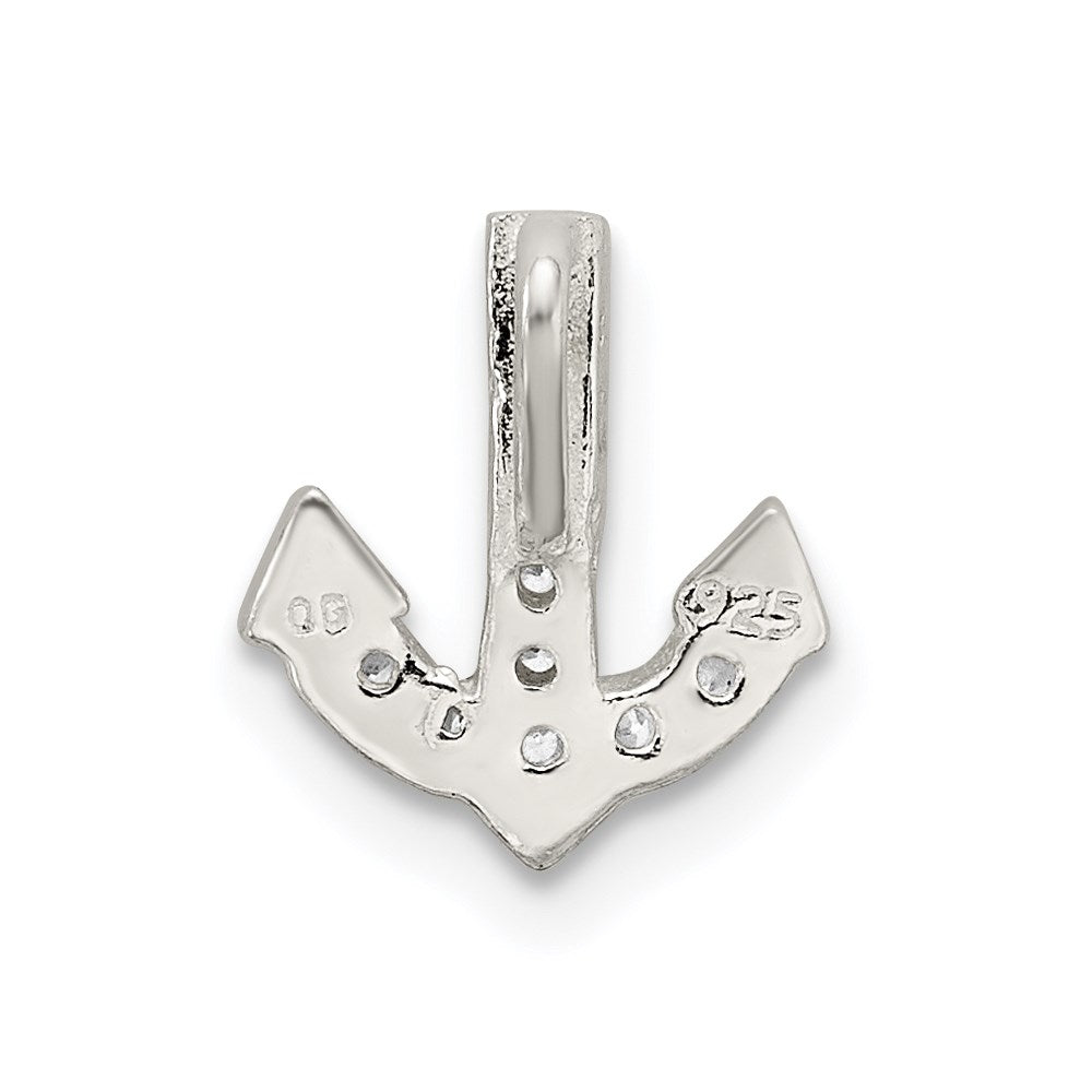 Sterling Silver Cz Anchor Chain Slide