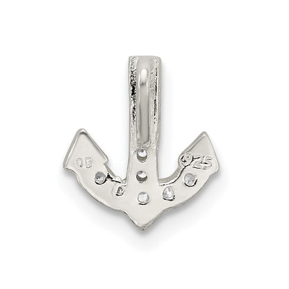 Sterling Silver Cz Anchor Chain Slide