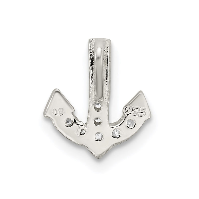 Sterling Silver Cz Anchor Chain Slide