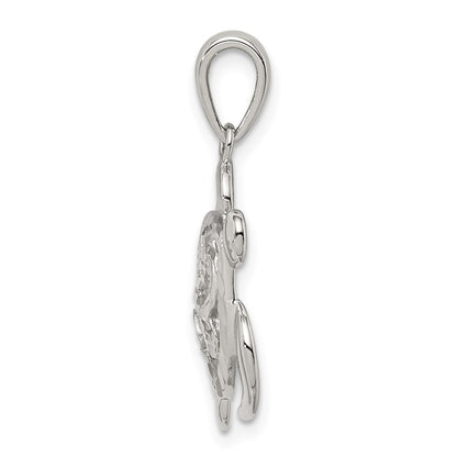 Sterling Silver Diamond-Cut Turtle Pendant
