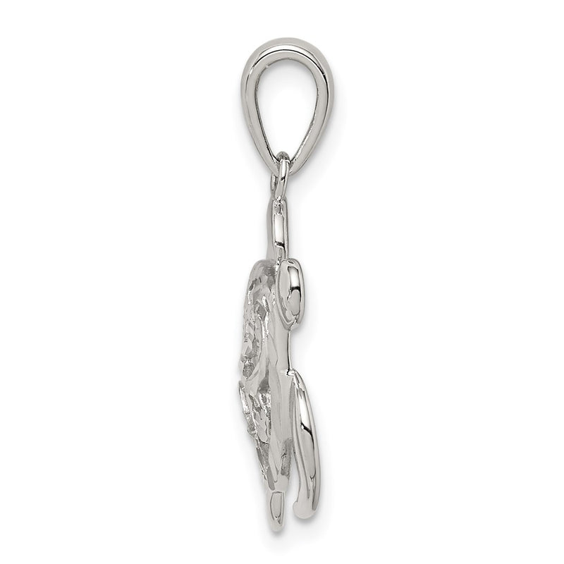 Sterling Silver Diamond-Cut Turtle Pendant