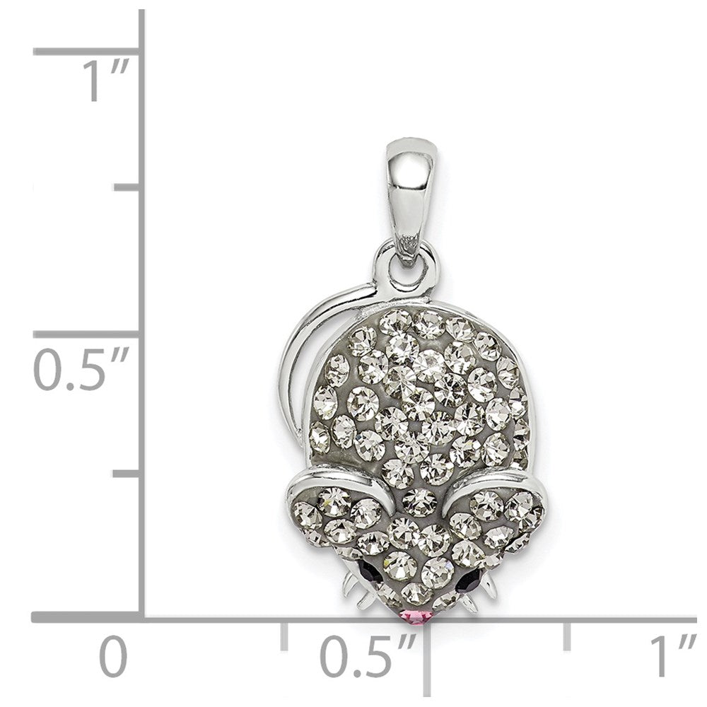 Sterling Silver Grey Preciosa Crystal Mouse Pendant