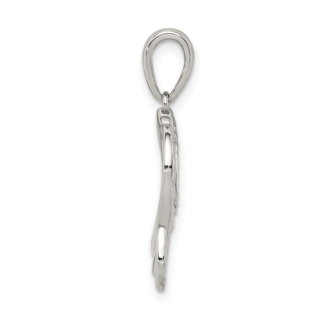 Sterling Silver Diamond-Cut Elephant Pendant