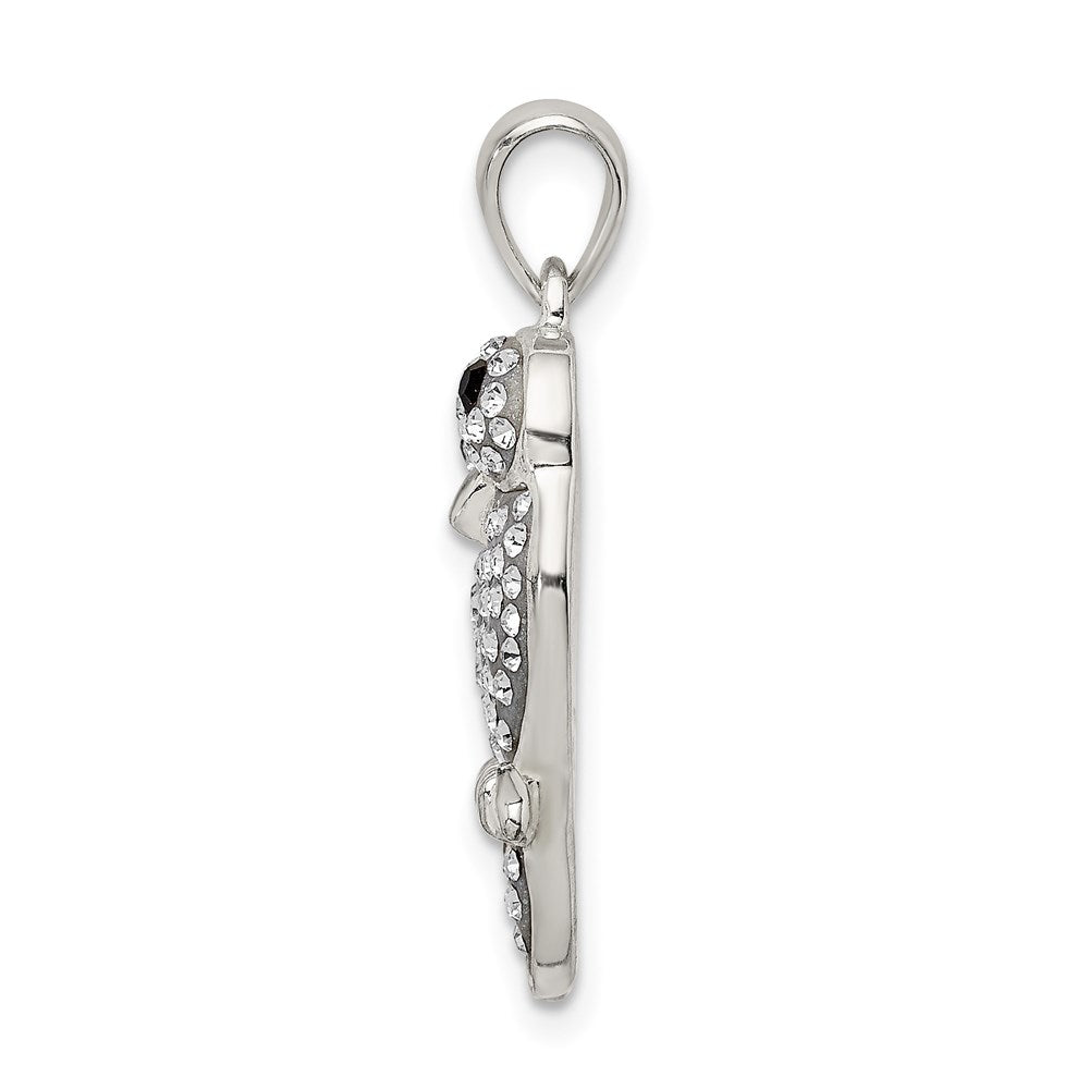 Sterling Silver Rhodium-Plated Preciosa Crystal Parrot Couple Pendant