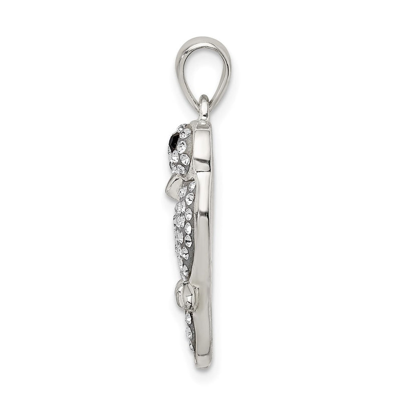 Sterling Silver Rhodium-Plated Preciosa Crystal Parrot Couple Pendant