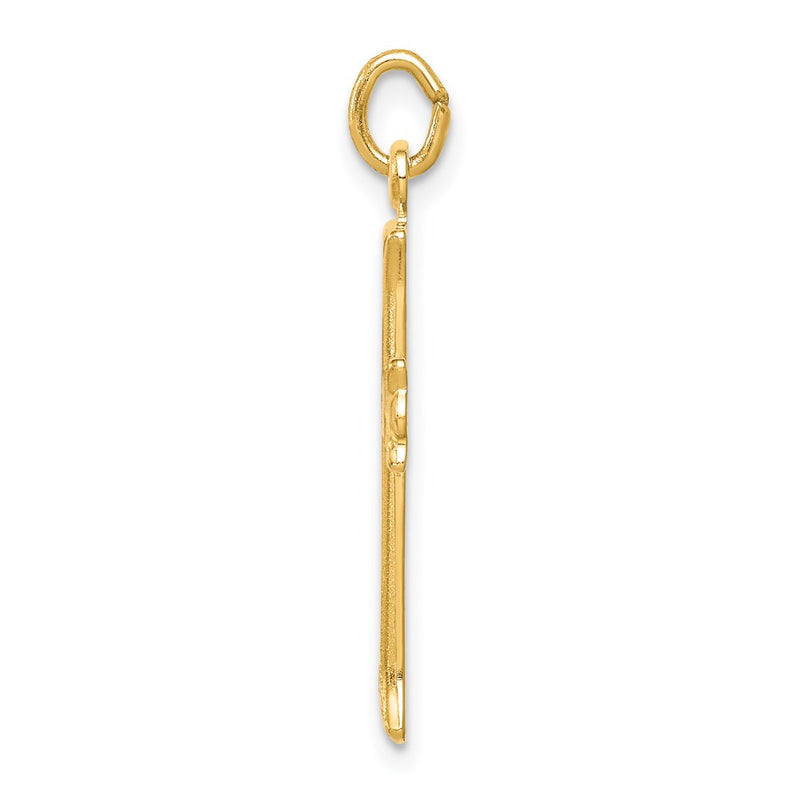 Sterling Silver Gold Tone Diamond-Cut Cross Pendant