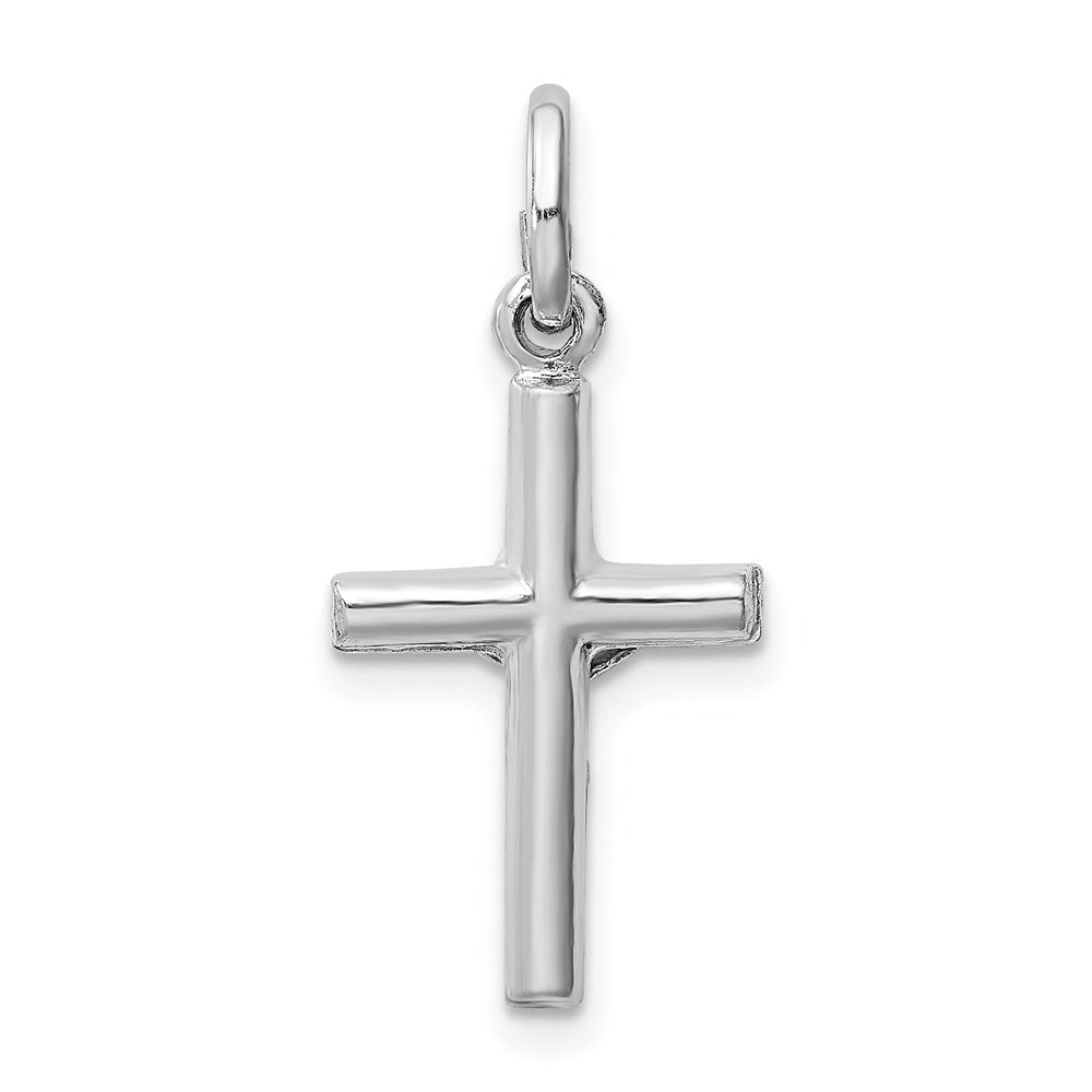 Sterling Silver Rhodium-Plated Polished Crucifix Cross Pendant