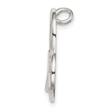 Sterling Silver Polished Cross Heart Chain Slide