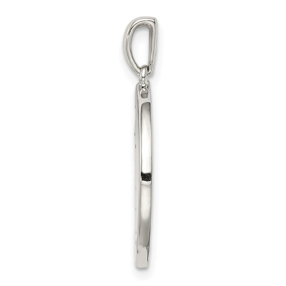 Sterling Silver Rhodium-Plated & Cz Taurus Zodiac Pendant