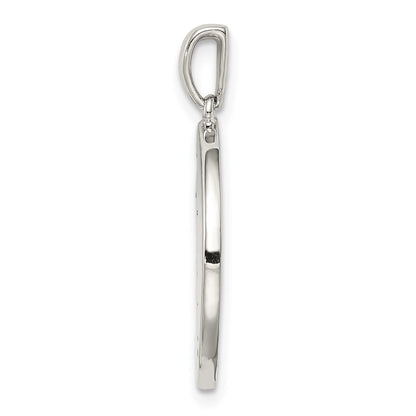 Sterling Silver Rhodium-Plated & Cz Taurus Zodiac Pendant