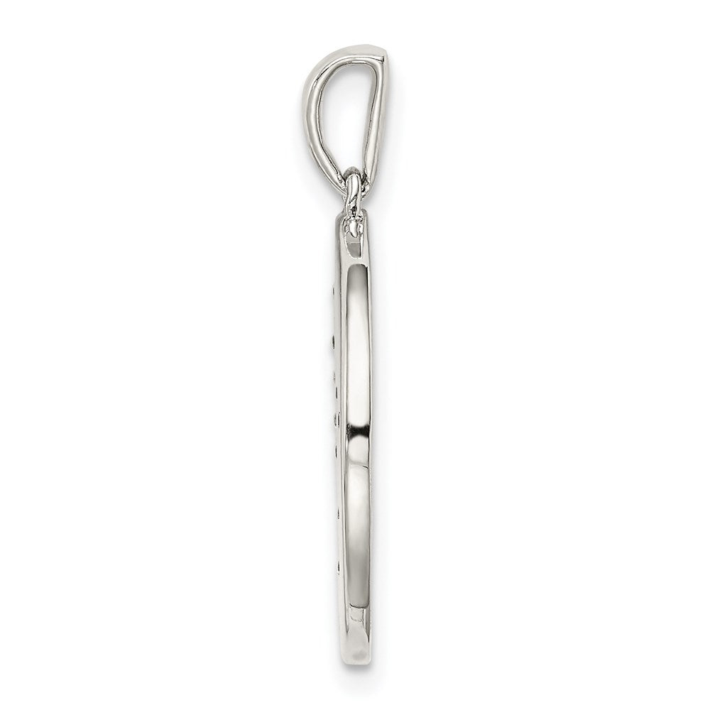Sterling Silver Rhodium-Plated & Cz Gemini Zodiac Pendant