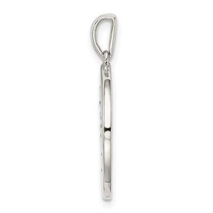 Sterling Silver Rhodium-Plated & Cz Gemini Zodiac Pendant
