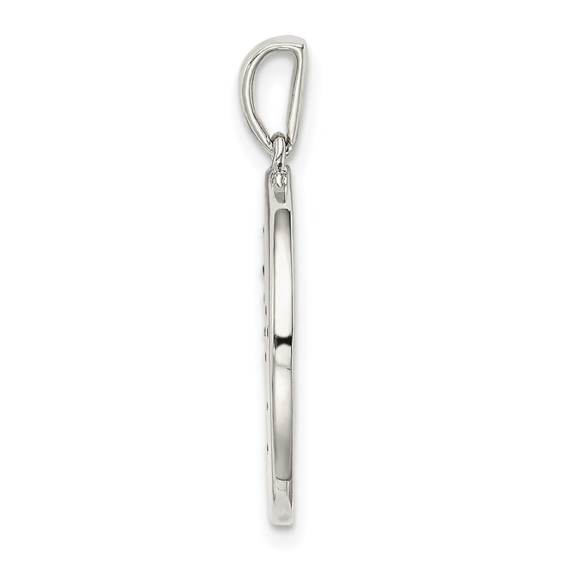 Sterling Silver Rhodium-Plated & Cz Gemini Zodiac Pendant