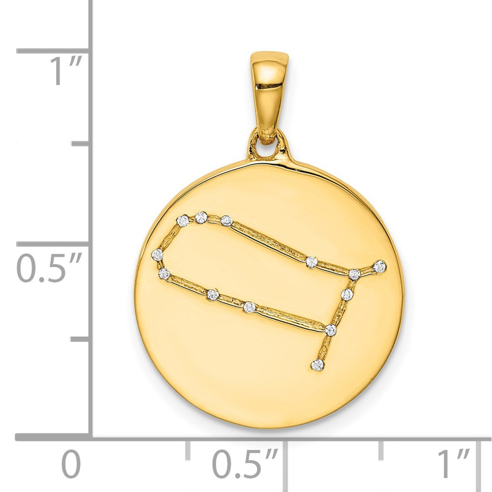 Ss/Gold Plated Sterling Silver Gold-Plated & Cz Gemini Zodiac Pendant