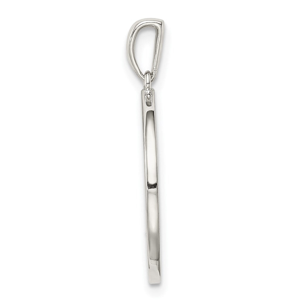 Sterling Silver Rhodium-Plated & Cz Cancer Zodiac Pendant