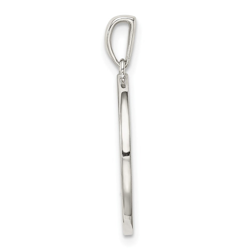 Sterling Silver Rhodium-Plated & Cz Cancer Zodiac Pendant