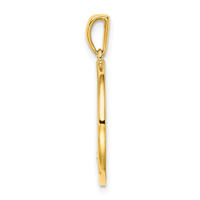 Ss/Gold Plated Sterling Silver Gold-Plated & Cz Cancer Zodiac Pendant