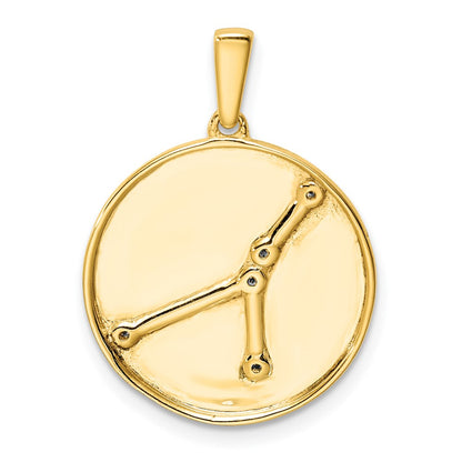 Ss/Gold Plated Sterling Silver Gold-Plated & Cz Cancer Zodiac Pendant