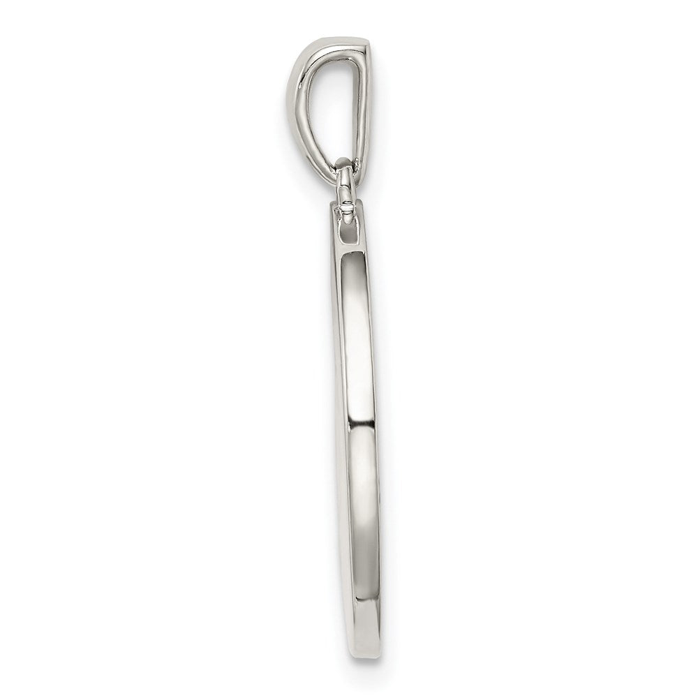 Sterling Silver Rhodium-Plated & Cz Leo Zodiac Pendant