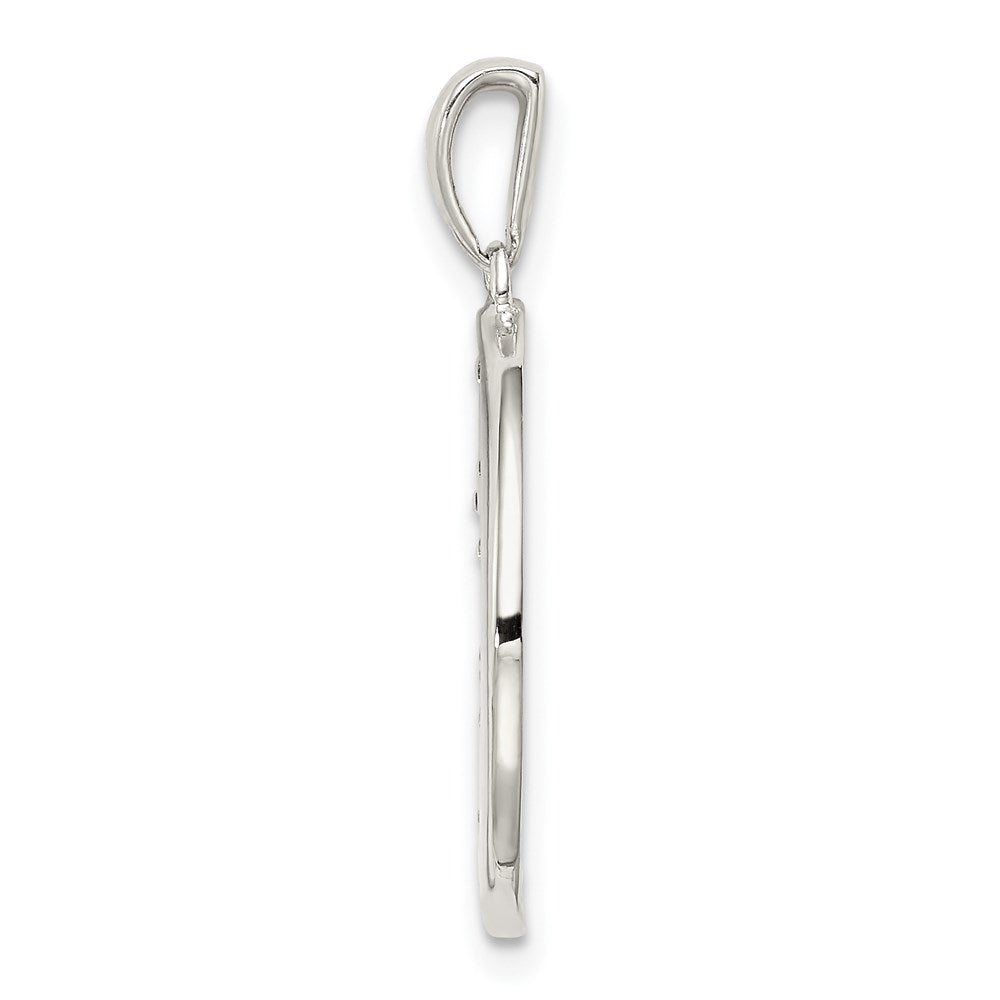 Sterling Silver Rhodium-Plated & Cz Virgo Zodiac Pendant