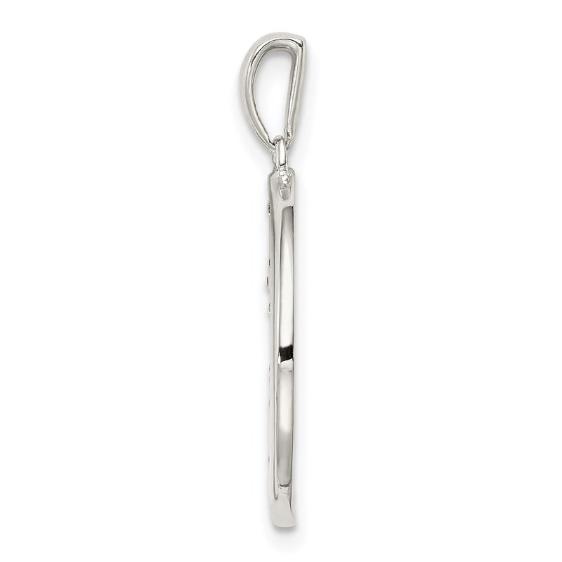 Sterling Silver Rhodium-Plated & Cz Virgo Zodiac Pendant