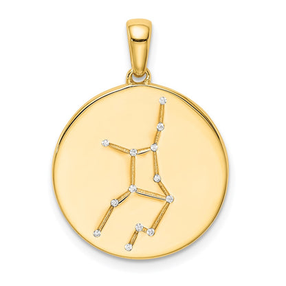 Ss/Gold Plated Sterling Silver Gold-Plated & Cz Virgo Zodiac Pendant