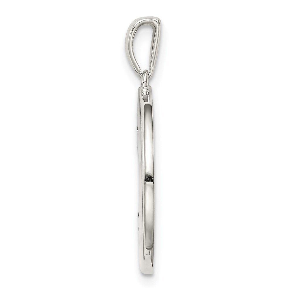 Sterling Silver Rhodium-Plated & Cz Sagittarius Zodiac Pendant