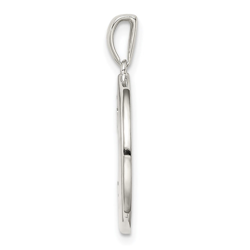 Sterling Silver Rhodium-Plated & Cz Sagittarius Zodiac Pendant