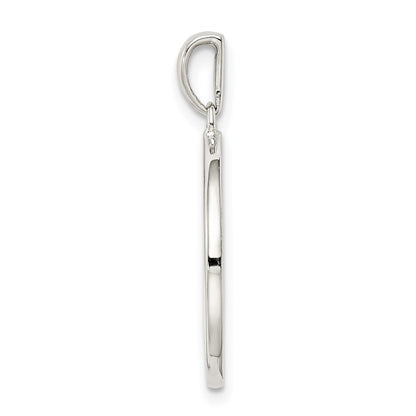 Sterling Silver Rhodium-Plated & Cz Pisces Zodiac Pendant
