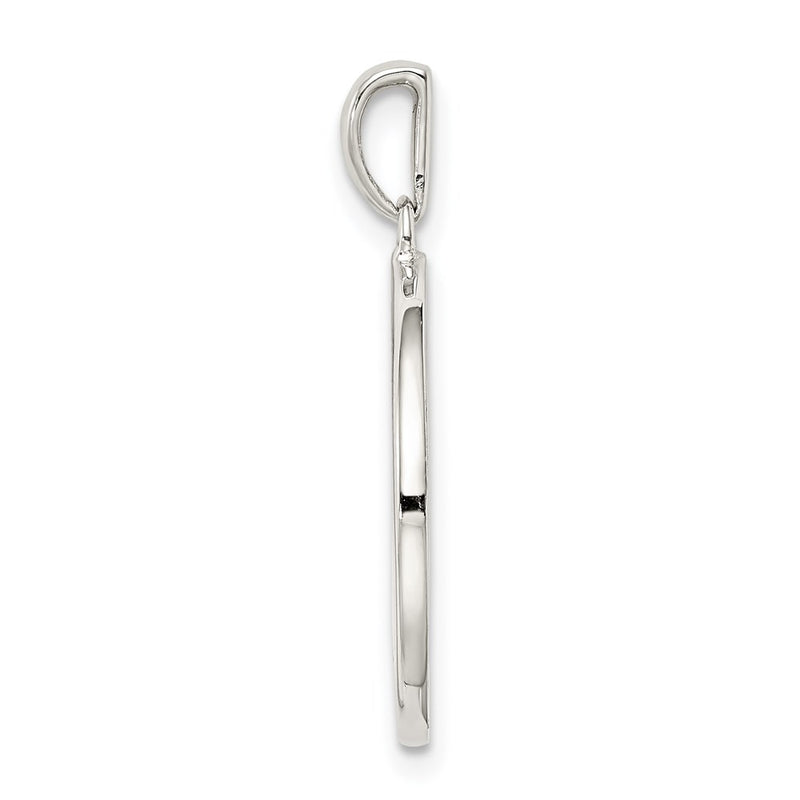 Sterling Silver Rhodium-Plated & Cz Pisces Zodiac Pendant