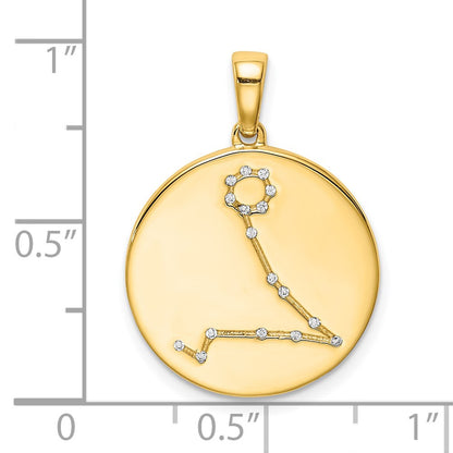 Ss/Gold Plated Sterling Silver Gold-Plated & Cz Pisces Zodiac Pendant