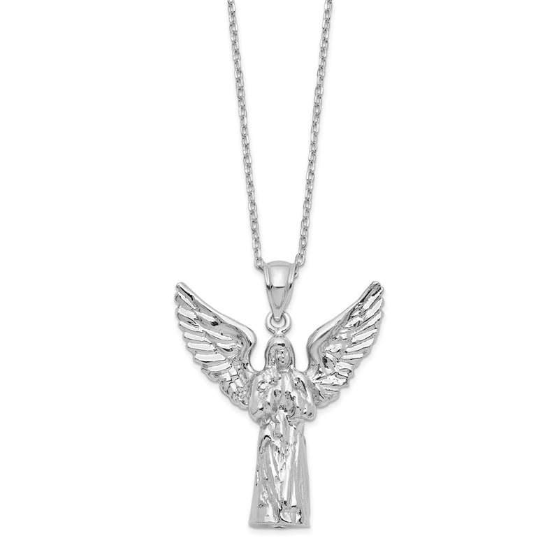 Sterling Silver Rhodium-Plated Angel Ash Holder 18In Necklace