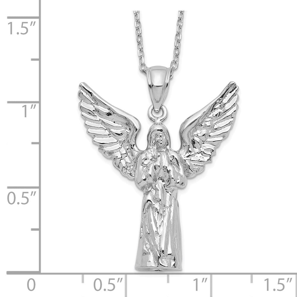 Sterling Silver Rhodium-Plated Angel Ash Holder 18In Necklace