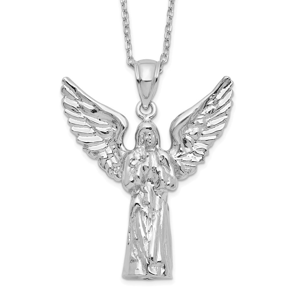 Sterling Silver Rhodium-Plated Angel Ash Holder 18In Necklace