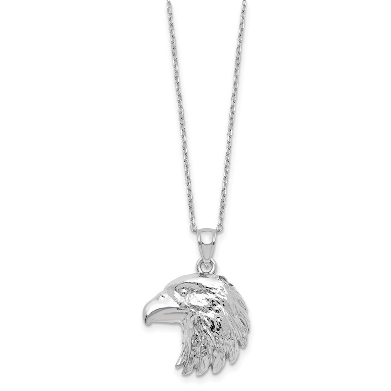 Sterling Silver Rhodium-Plated Eagle Ash Holder 18In Necklace