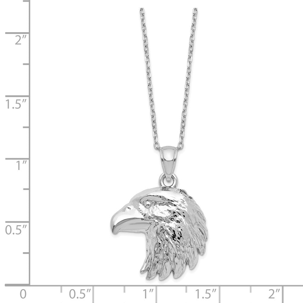 Sterling Silver Rhodium-Plated Eagle Ash Holder 18In Necklace