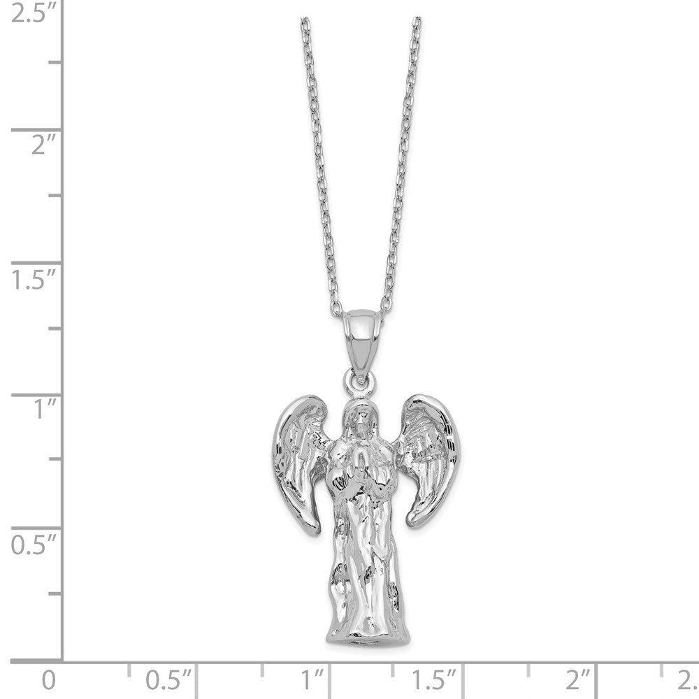 Sterling Silver Rhodium-Plated Angel Ash Holder 18In Necklace