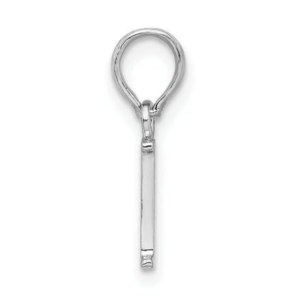 Sterling Silver Rhodium-Plated Polished Block Initial -I- Pendant