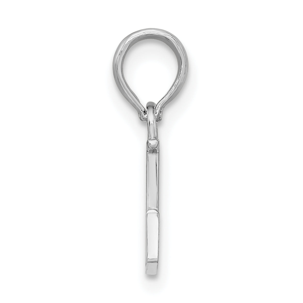 Sterling Silver Rhodium-Plated Polished Block Initial -L- Pendant