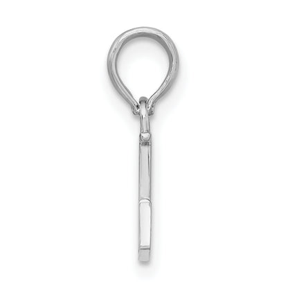 Sterling Silver Rhodium-Plated Polished Block Initial -L- Pendant