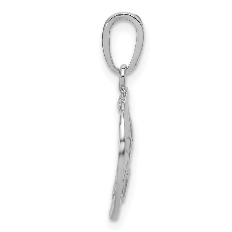 Sterling Silver De-Ani Rhodium-Plated Polished Sand Dollar Pendant