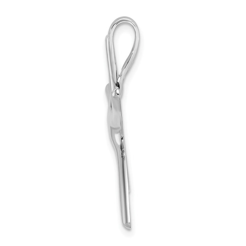 Sterling Silver De-Ani Rhodium-Plated Polished Dancing Starfish Slide