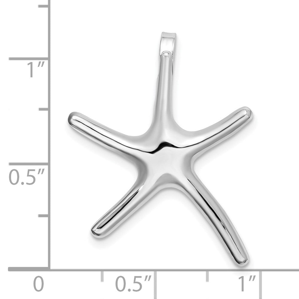 Sterling Silver De-Ani Rhodium-Plated Polished Dancing Starfish Slide